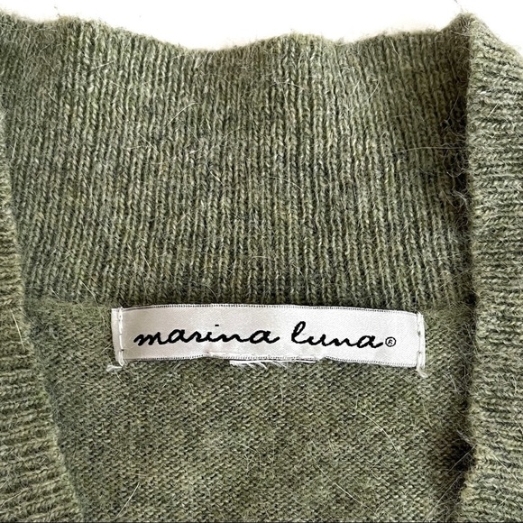 Marina Luna Angora Wool Blend V-Neck Sweater - Picture 5 of 13